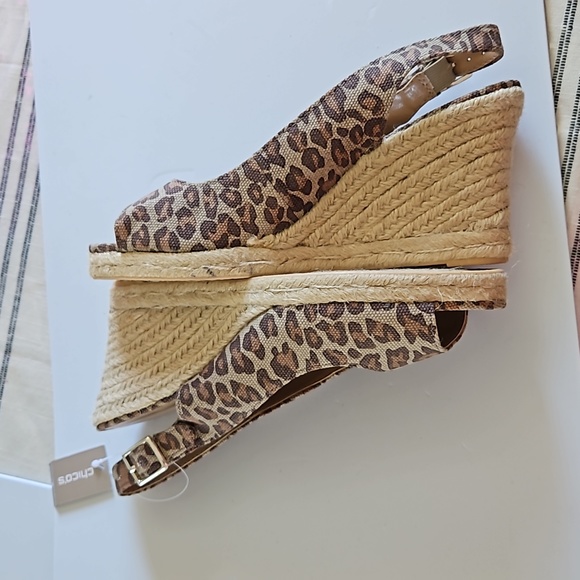CHICO'S WOMENS CHEETAH WEDGES/ ESPADRILLES SIZE 8.5 NEW WITHOUT BOX - Picture 14 of 15